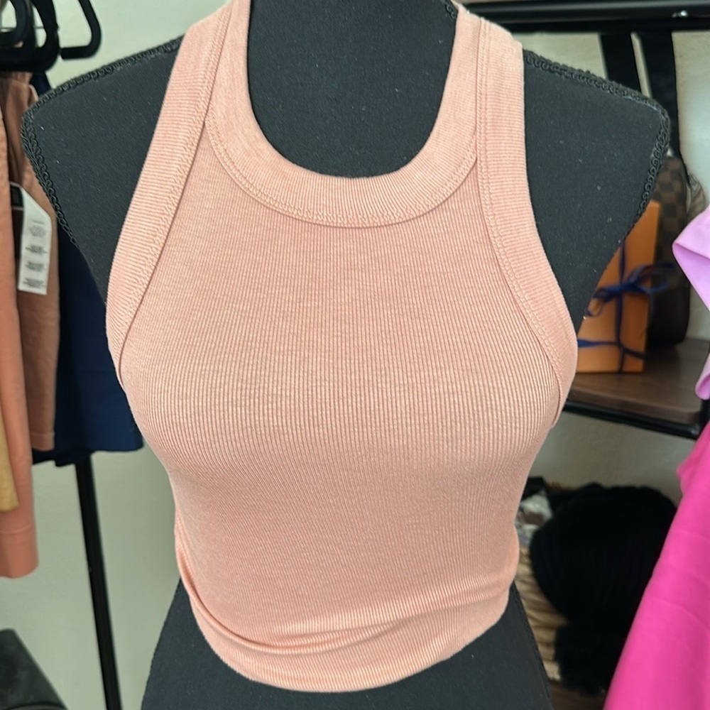 Nwt MATILDA RIB KNIT RACERBACK TANK TOP by olivaceous rose pink - Picture 5 of 5